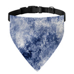 White And Blue Acid Wash Tie Dye Print Over The Collar Dog Bandana