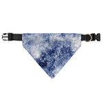 White And Blue Acid Wash Tie Dye Print Over The Collar Dog Bandana