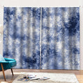 White And Blue Acid Wash Tie Dye Print Pencil Pleat Curtains