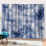 White And Blue Acid Wash Tie Dye Print Pencil Pleat Curtains