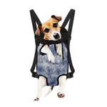 White And Blue Acid Wash Tie Dye Print Pet Carrier Backpack