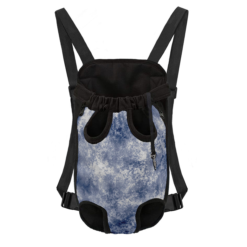 White And Blue Acid Wash Tie Dye Print Pet Carrier Backpack