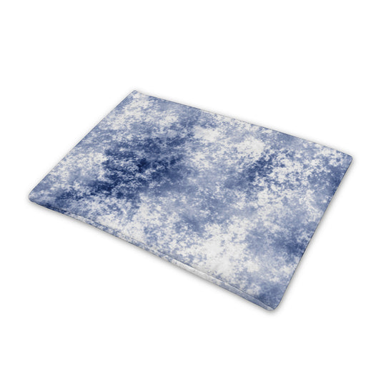 White And Blue Acid Wash Tie Dye Print Pet Cooling Mat Cover