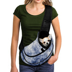 White And Blue Acid Wash Tie Dye Print Pet Sling Carrier