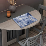 White And Blue Acid Wash Tie Dye Print Placemat