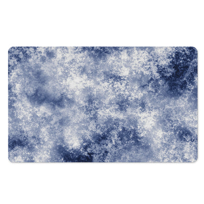 White And Blue Acid Wash Tie Dye Print Polyester Doormat