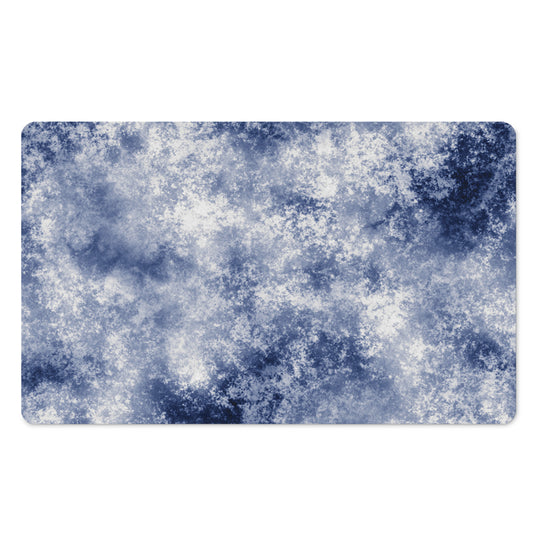White And Blue Acid Wash Tie Dye Print Polyester Doormat