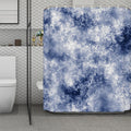 White And Blue Acid Wash Tie Dye Print Polyester Shower Curtain