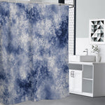 White And Blue Acid Wash Tie Dye Print Premium Shower Curtain