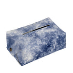 White And Blue Acid Wash Tie Dye Print Rectangle Tissue Box Cover