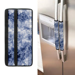 White And Blue Acid Wash Tie Dye Print Refrigerator Handle Covers