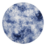 White And Blue Acid Wash Tie Dye Print Round Blanket
