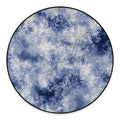 White And Blue Acid Wash Tie Dye Print Round Floor Mat