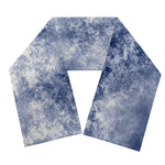 White And Blue Acid Wash Tie Dye Print Scarf