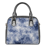 White And Blue Acid Wash Tie Dye Print Shoulder Handbag