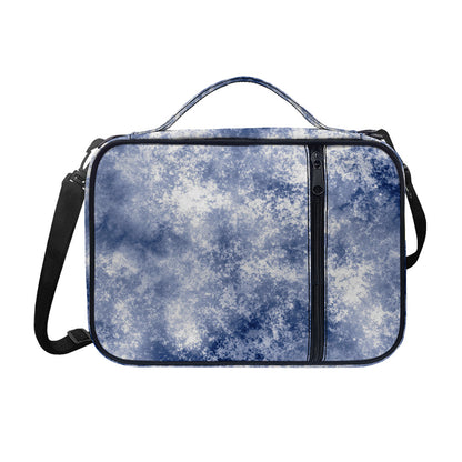 White And Blue Acid Wash Tie Dye Print Shoulder Strap Bible Bag