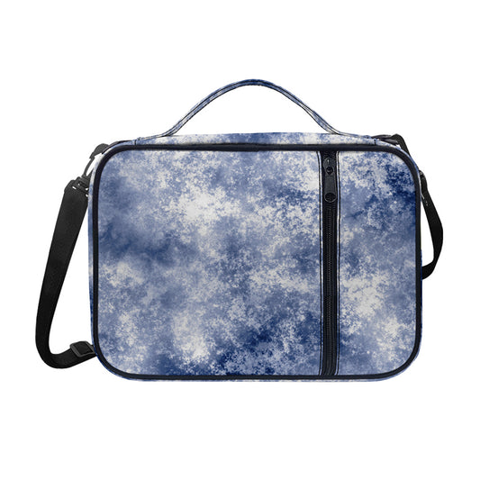 White And Blue Acid Wash Tie Dye Print Shoulder Strap Bible Bag