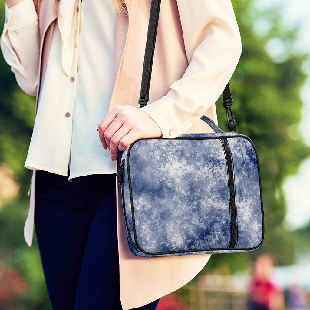 White And Blue Acid Wash Tie Dye Print Shoulder Strap Bible Bag