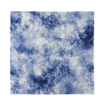 White And Blue Acid Wash Tie Dye Print Silk Bandana