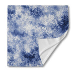 White And Blue Acid Wash Tie Dye Print Silk Bandana