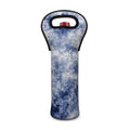 White And Blue Acid Wash Tie Dye Print Single Neoprene Wine Tote
