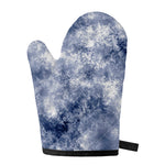 White And Blue Acid Wash Tie Dye Print Single Oven Mitt