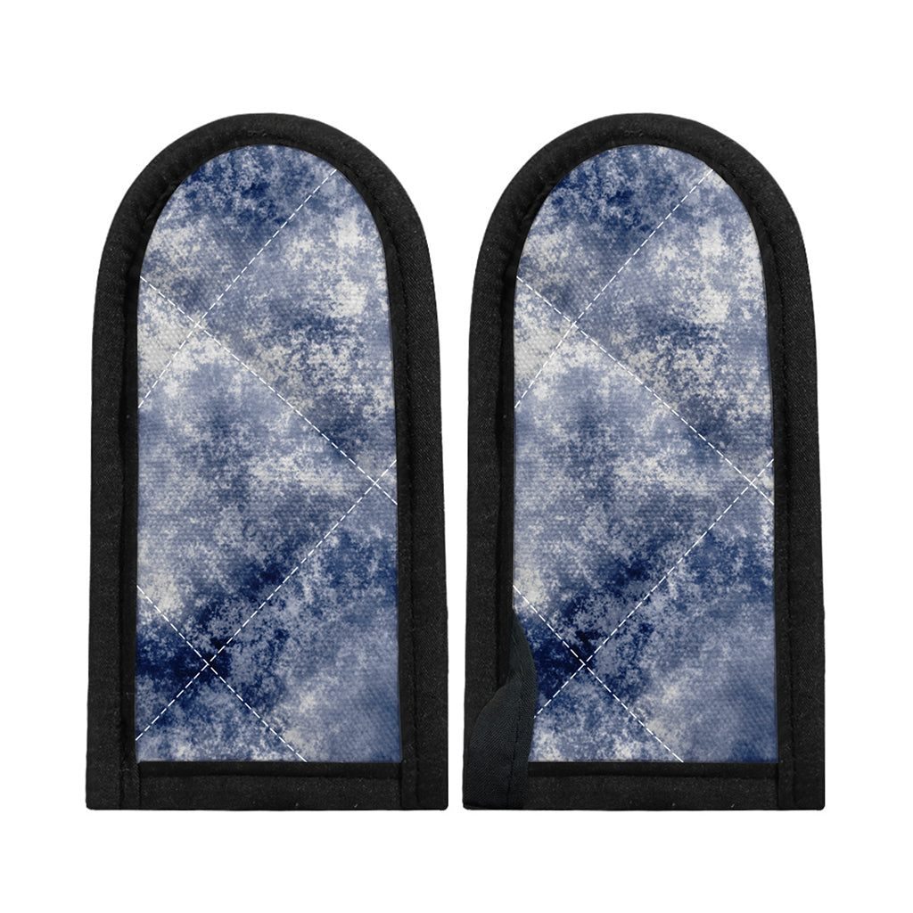 White And Blue Acid Wash Tie Dye Print Skillet Handle Cover