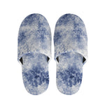 White And Blue Acid Wash Tie Dye Print Slippers