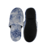 White And Blue Acid Wash Tie Dye Print Slippers