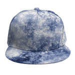 White And Blue Acid Wash Tie Dye Print Snapback Cap