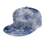 White And Blue Acid Wash Tie Dye Print Snapback Cap