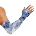 White And Blue Acid Wash Tie Dye Print Sun Protection Arm Sleeves