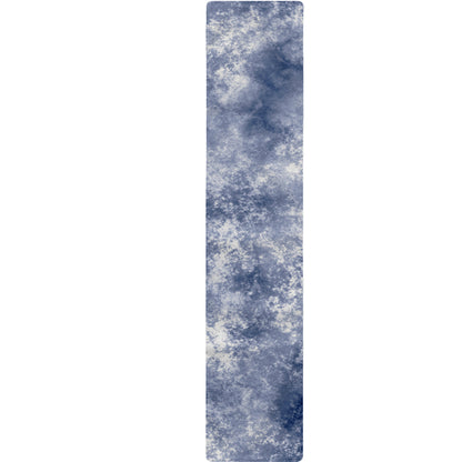White And Blue Acid Wash Tie Dye Print Table Runner