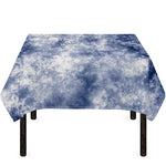 White And Blue Acid Wash Tie Dye Print Tablecloth