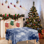 White And Blue Acid Wash Tie Dye Print Tablecloth