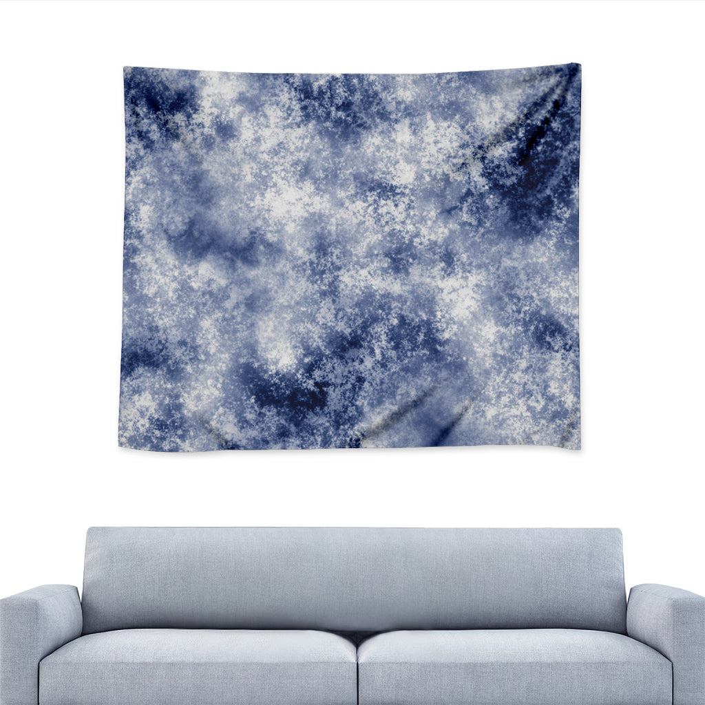 White And Blue Acid Wash Tie Dye Print Tapestry