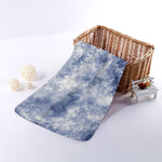White And Blue Acid Wash Tie Dye Print Towel