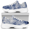White And Blue Acid Wash Tie Dye Print White Chunky Shoes