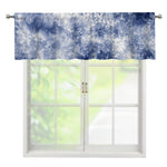 White And Blue Acid Wash Tie Dye Print Window Valance