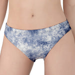 White And Blue Acid Wash Tie Dye Print Women's Panties