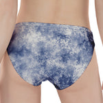 White And Blue Acid Wash Tie Dye Print Women's Panties