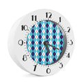 White And Blue Argyle Pattern Print Alarm Clock