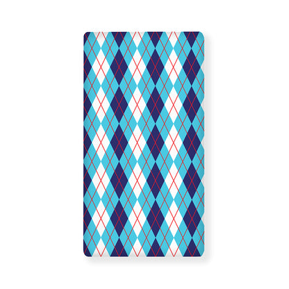 White And Blue Argyle Pattern Print Baby Crib Sheet