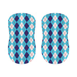 White And Blue Argyle Pattern Print Bar Stool Covers