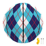 White And Blue Argyle Pattern Print Basketball