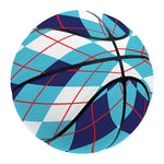 White And Blue Argyle Pattern Print Basketball