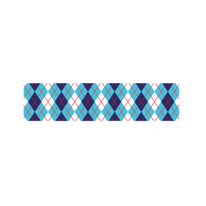 White And Blue Argyle Pattern Print Bed Runner