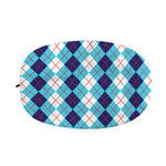 White And Blue Argyle Pattern Print Car Side Mirror Covers