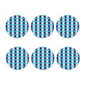 White And Blue Argyle Pattern Print Coaster Set