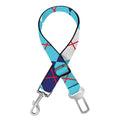 White And Blue Argyle Pattern Print Dog Seat Belt